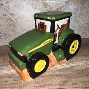 John Deere Tractor Ceramic Gibson Cookie Jar 2000 Collector Item Farm Barn Yard